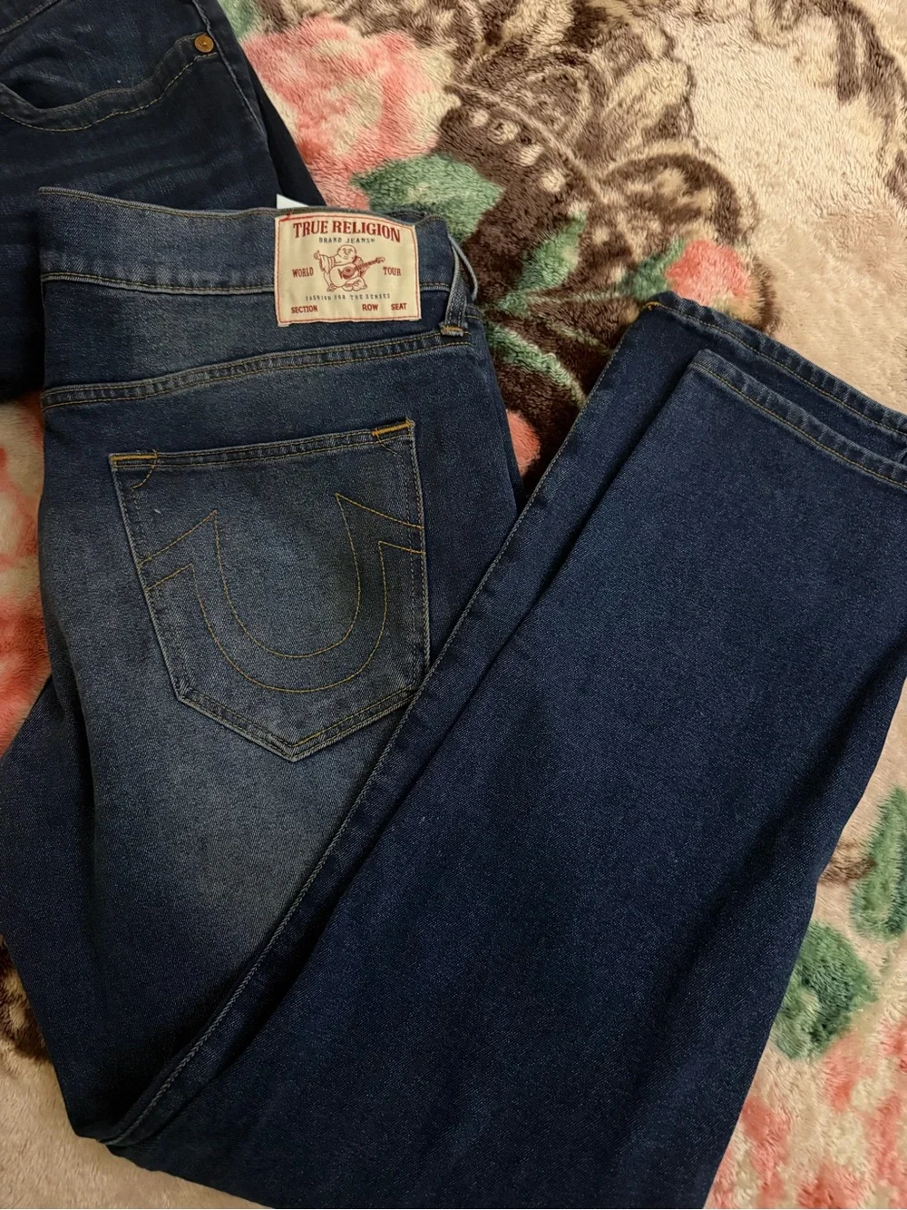True Religion Men's Dark Blue Relaxed Jeans